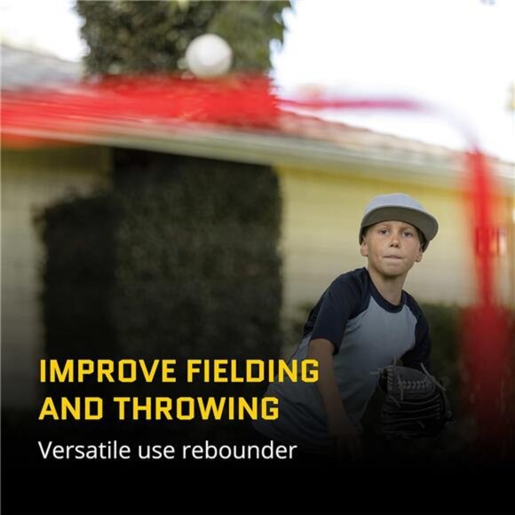 PitchBack Baseball and Softball Pitching Net & Rebounder, Black/Red,2' 9"x4' 8" - Picture 5 of 7